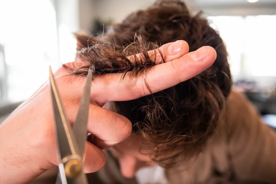 Corte a tijera de cerca